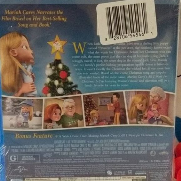 🍀 Blu-Ray + DVD + Digital Mariah Carey's Christmas Movie NEW 🍀 - Picture 5 of 5